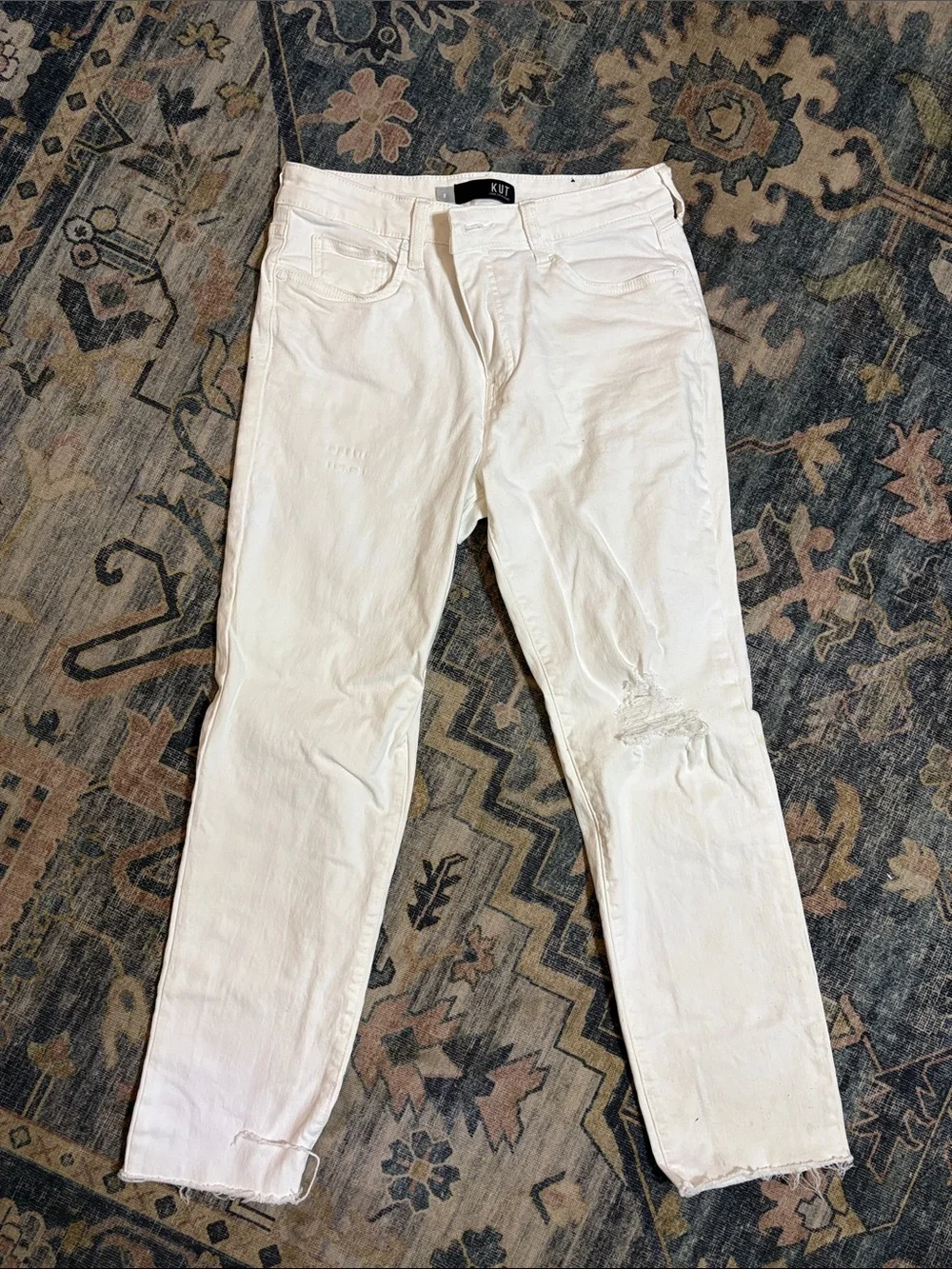Kut from the Kloth White Slim Straight Women’s Jeans - Picture 1 of 6